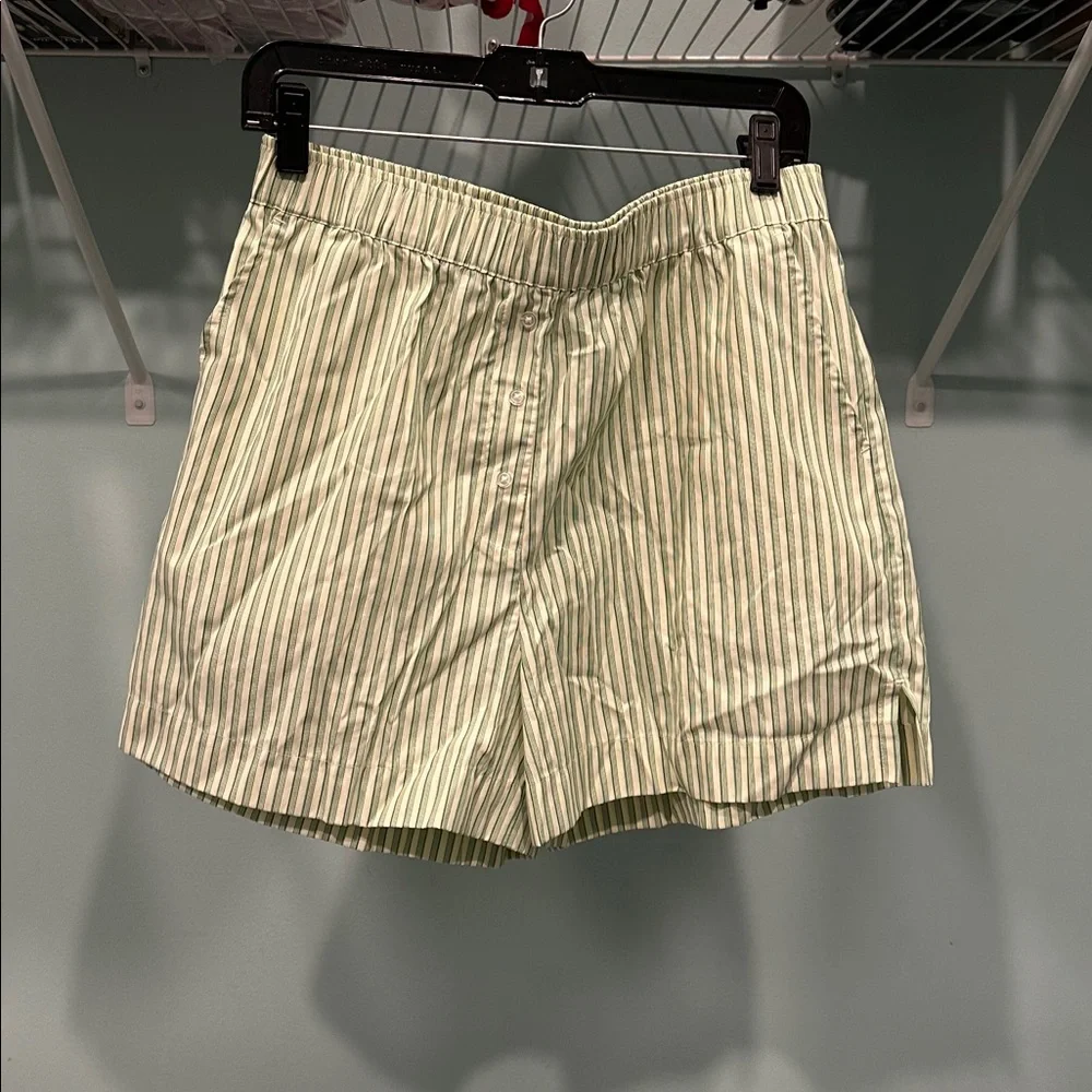 Topshop Green and White Striped boxer Shorts